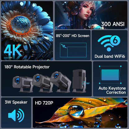 Ultra-Compact 4K Mini Projector